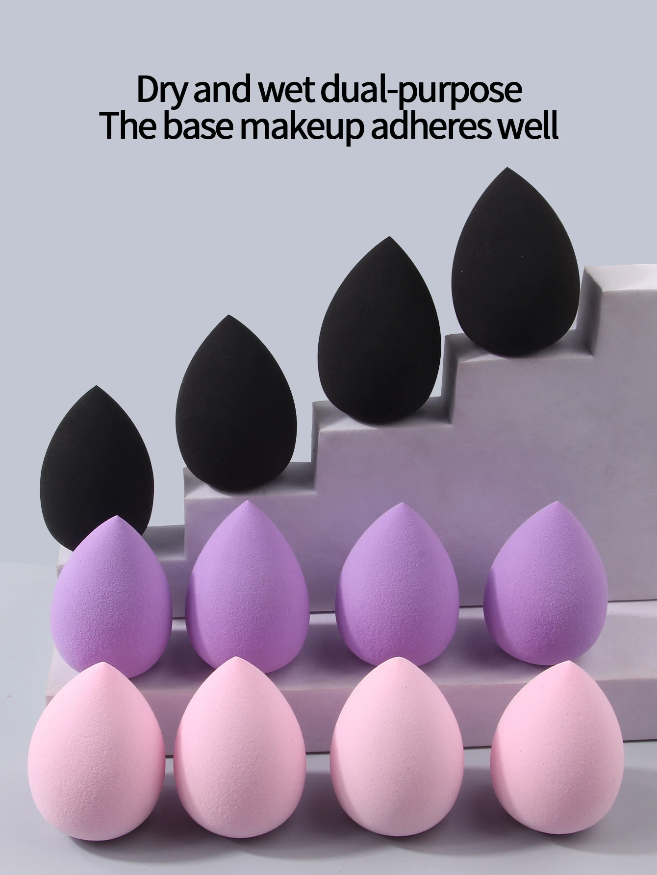 عرض خاص: 12 إسفنجة مكياج ناعمة ونطاطة على شكل قطرة ماء، بيضة مكياج سائلة جافة ورطبة مزدوجة الأغراض