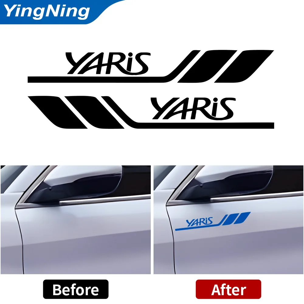 2pcs Car Side Stickers For Toyota YARIS Car Body Creative Car Fender Reflective Leaf Door Decal Vinyl Sticker Auto Accessories