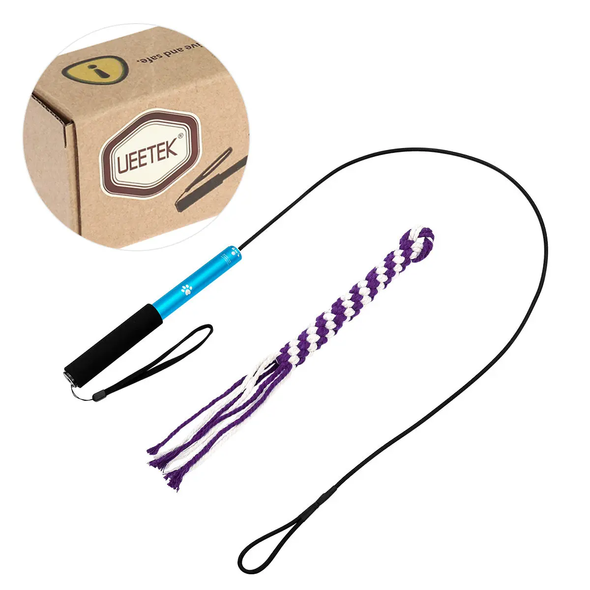 

1Pcs Pet Teaser Pole Interactive Dog Training Stick Natural Instinct Portable Design Size L Blue Flirt Ploe for Dogs