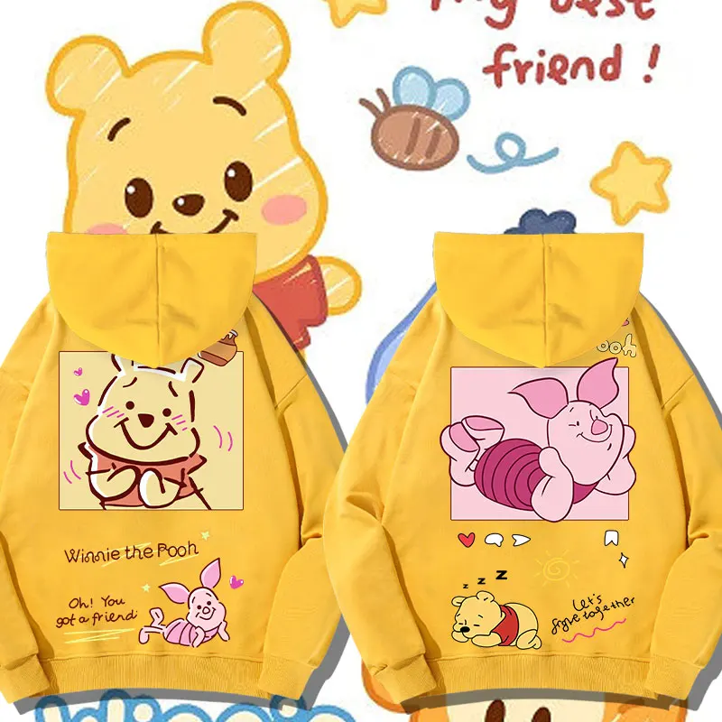 

Disney Winnie Bears Hooded Hoodie Women's Loose BF Lazy Couple Coat Trendy Brand Fashion Couple Wear Autumn