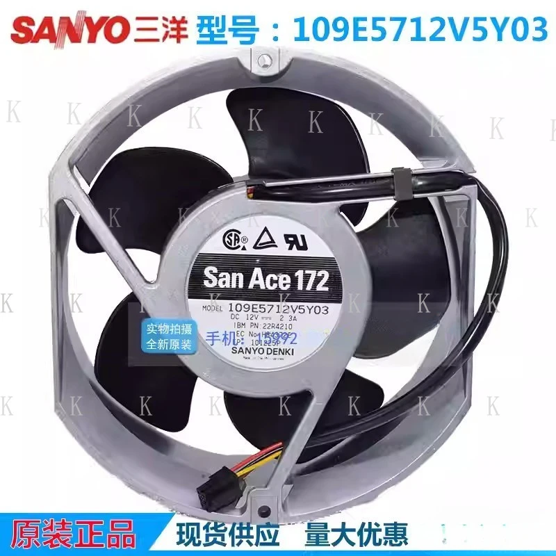 C  FOR SANYO 109E5712V5Y03 17251 DC12V 2.3A 4-Pin Dual Ball Bearing Cooling Fan