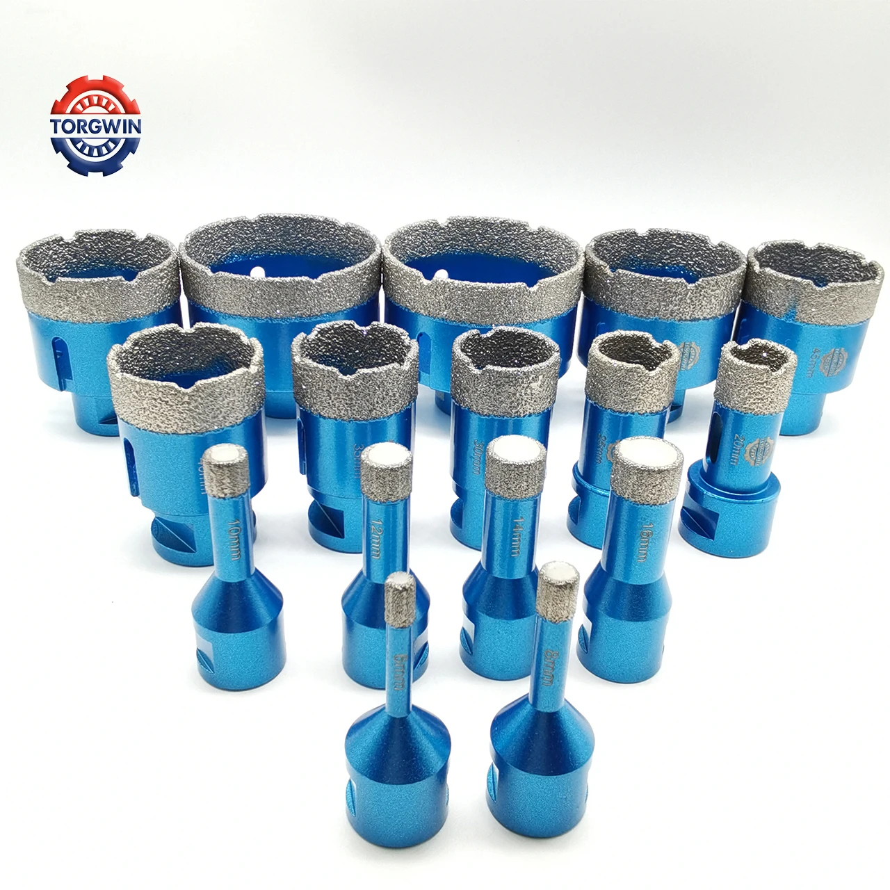 タイルドリル用セラミック穴電気部品,5-12セット,6-68mm,ダイヤモンドコーティングされた大理石ガラス,穴あけ,乾燥した石膏ツール,M14スレッド