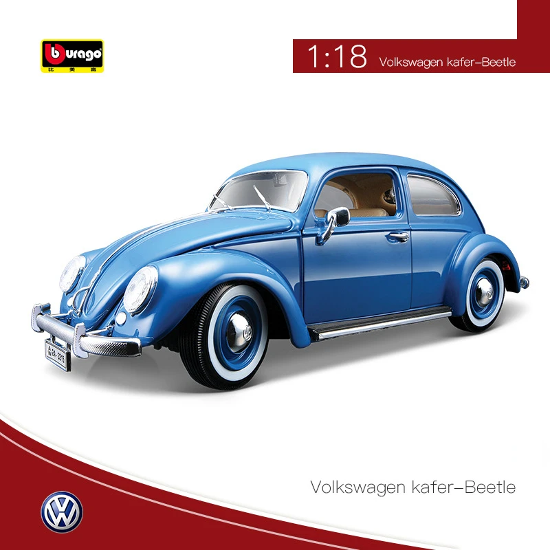 

Genuine Bburago 1:18 Public Beetle Classic Cars 2 Doors Opened Back To Alai Alloy Toy Car Model Metal Die-cast Toys Boy Gifts