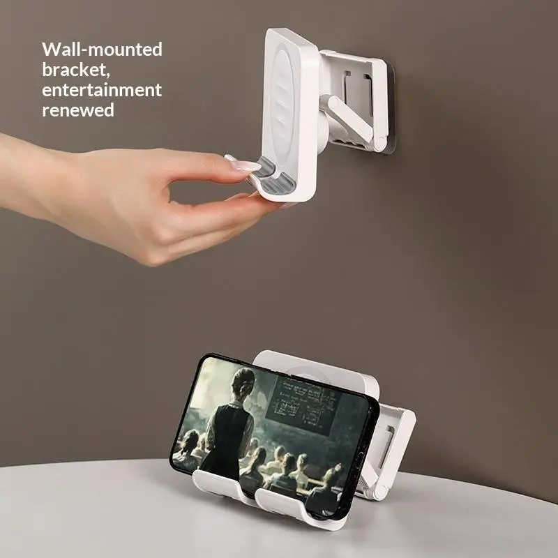 1Pc Portable Wall‑Mount Shower Phone Holder, Adjustable Self‑Adhesive Universal Smartphone Stand