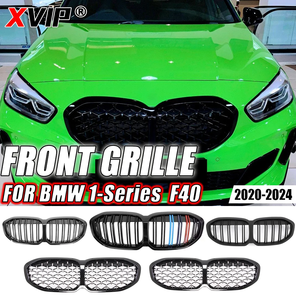 

XVIP Front Bumper Inlet Double Slat Grille Diamond Grill For BMW 1 Series F40 20-24 128ti M135i xDrive 118i Tuning Accessories