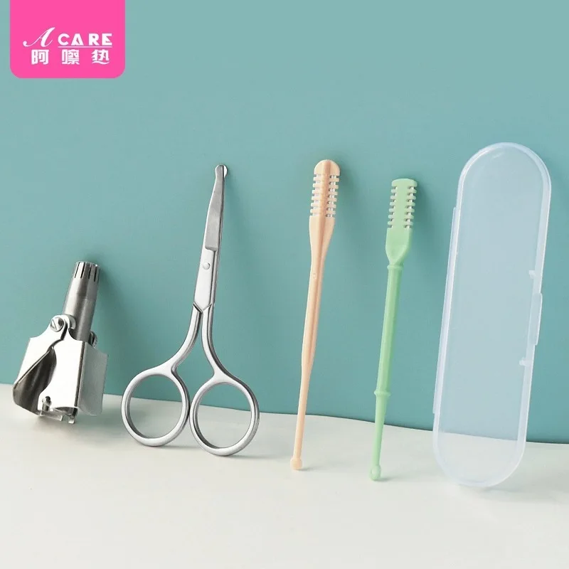 DX01/Nasal knife/A1PQ0-Manual Cleaning Nose Hair Trimming Tool Anti-Scratch Nostril Comb Teeth Lady Shaver Double-Headed