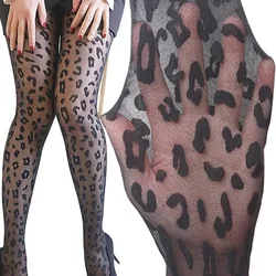 Lady Sexy Leopard Print Tights Women Retro Jacquard Pantyhose Girls Breathable Translucent Leggings Female Sturdy Silk Stockings