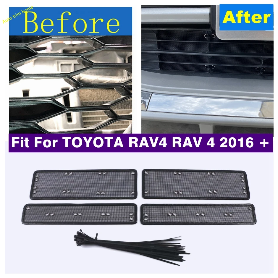 Insect Screening Metal Mesh Front Grille Insert Net Dust Protector Kit Cover Trim For TOYOTA RAV4 RAV 4 2016 - 2018 Accessories