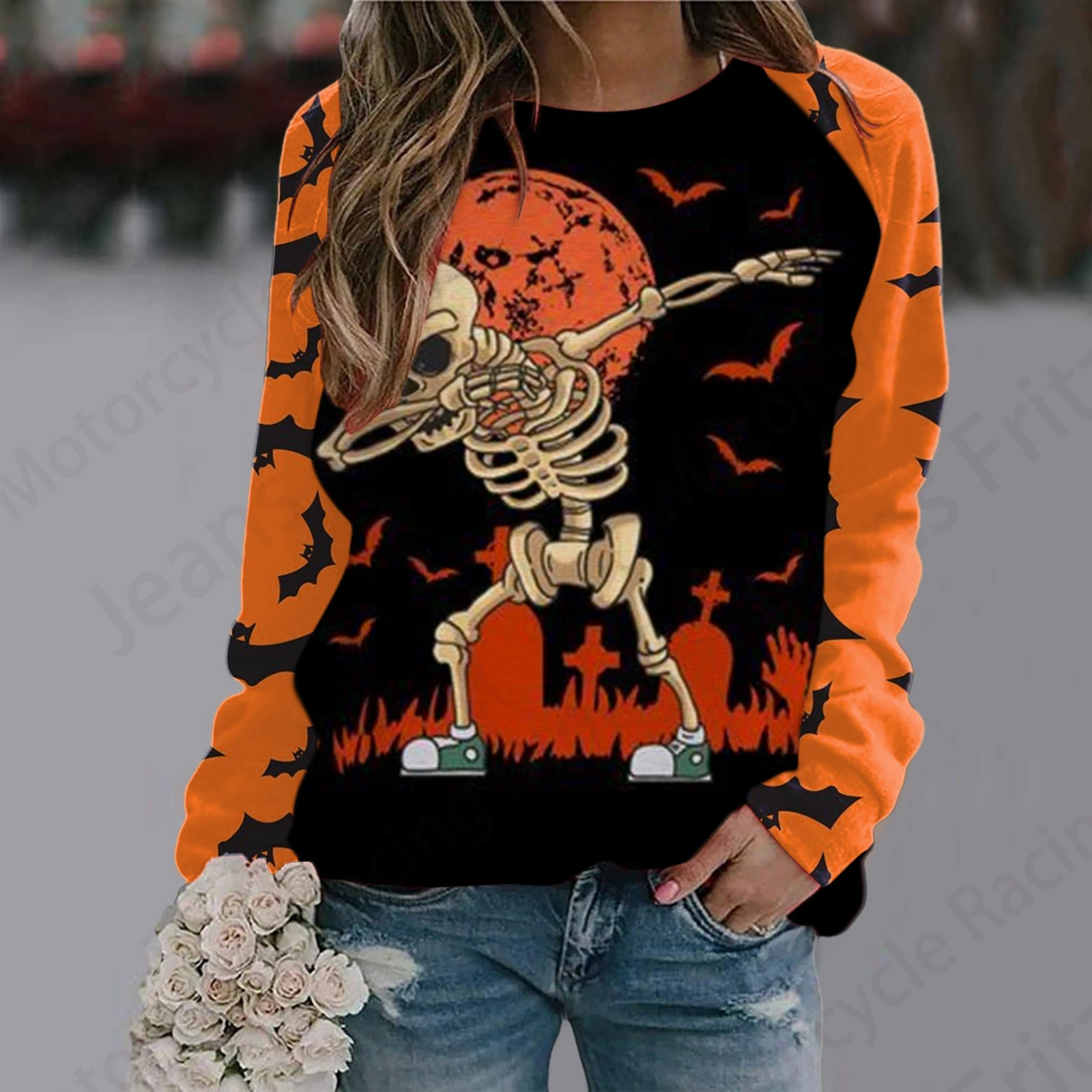 

3d Halloween Hoodie Women Fashion Skull Hoodies Women Sweats Party Hooded Clothes Female Coats Girl Tops Crewneck Sudaderas