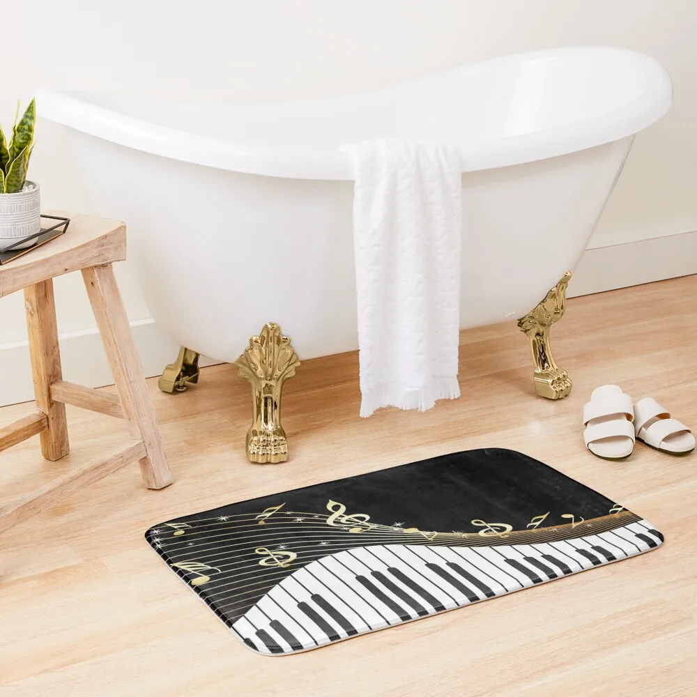 

Ivory Keys Piano Music Bath Mat Rugs Living Room Bath Rugs Mat