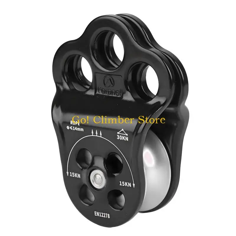 Q84C 3 Hole Side Plate Pulley Metal Texture for Arborist and Vertical Activity
