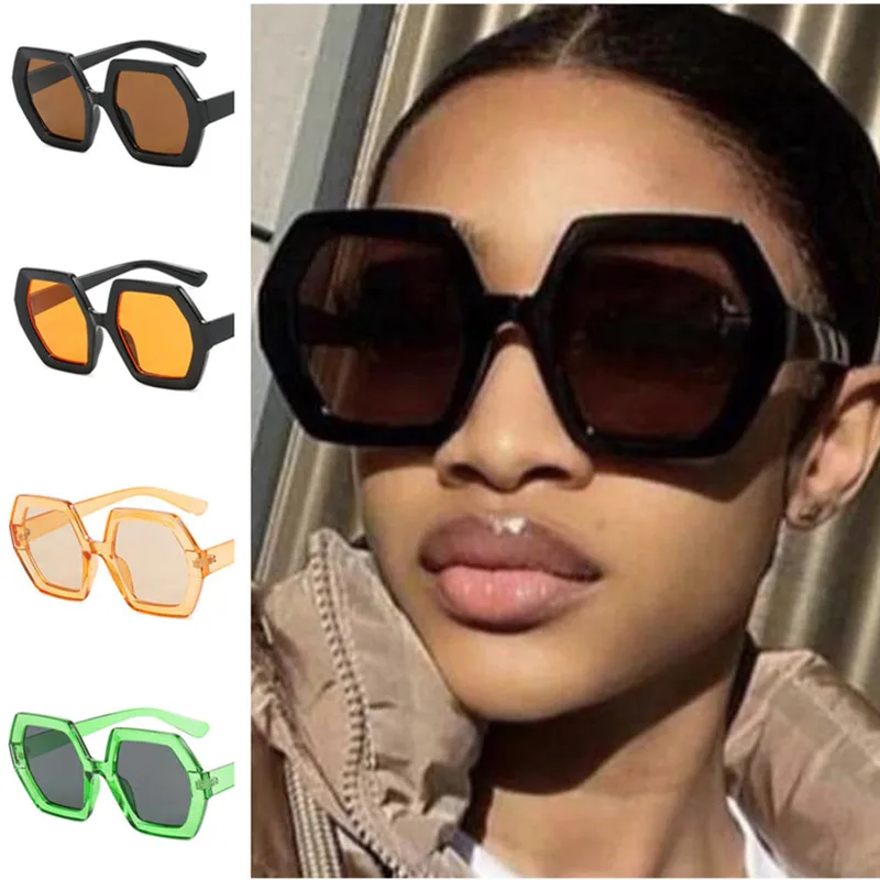 

NEW Sunglasses Unisex Polygon Sun Glasses Anti-UV Spectacles Oversize Frame Eyeglasses Simplity Ornamental Retro Goggle