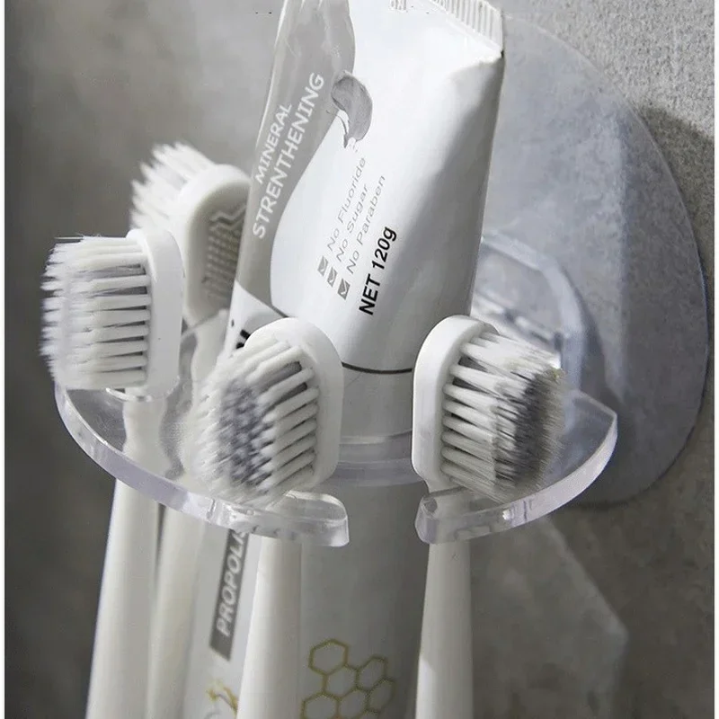 1PCS Strong Suction Cup Toothbrush Hanging Storage Shelf Toothpaste Toothbrush Holder Wall Mount Rack Bath Set Bathroom