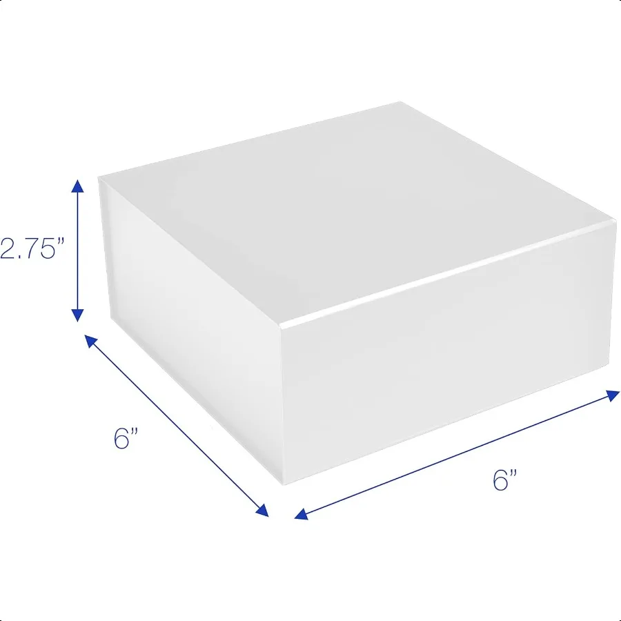 علب هدايا CECOBOX مع أغطية للهدايا مقاس 6 بوصة × 6 بوصة × 2.75 بوصة صندوق هدايا بإغلاق مغناطيسي غير لامع لرفقاء العريس ووصيفة العروس