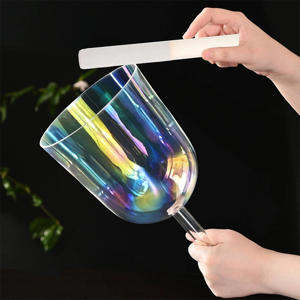 

2pcs Crystal Stick Hollow Solid Acrylic Pyramid Music Sticks for Singing Bowl Set Sound Therapy Meditation Clear Quartz Bowls