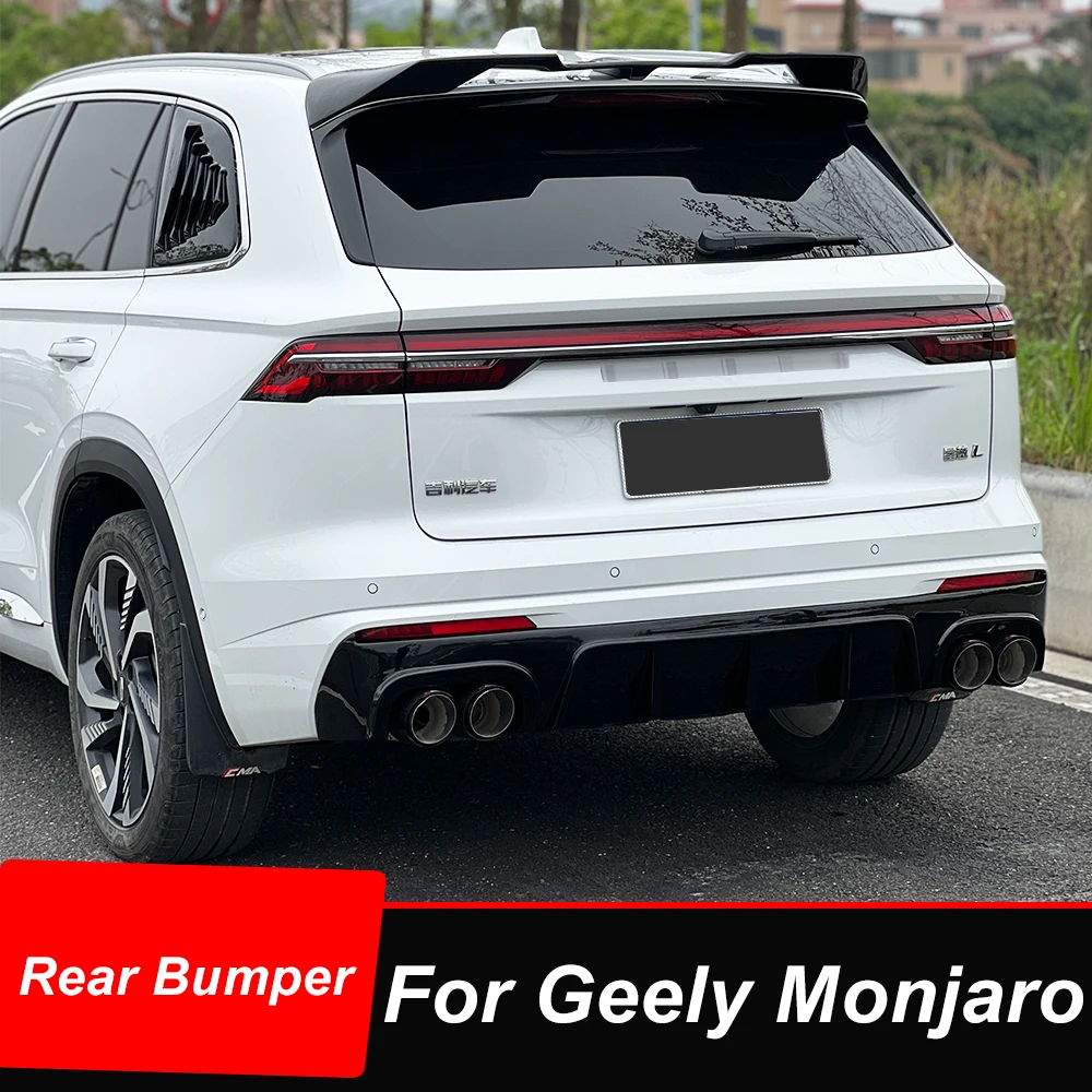 

For Geely Xingyue L Monjaro 2021 2022 2023 Rear Bumper Diffuser Splitter Bodykit Double Dual Outlet Exhaust Pipe Black Carbon