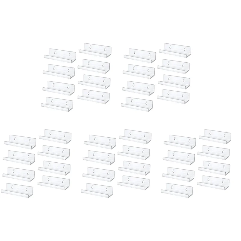 

ABUF-Clear Vinyl Record Shelf Wall Mount 40 Pack,Acrylic Album Record Holder Display,Vinyl Record Shelf Stand