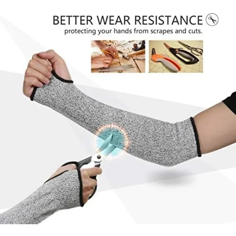 通気性のあるカットレベル5アームスリーブ、HPPE繊維製耐パンクブレーサー、耐熱性、建設用保護具セット