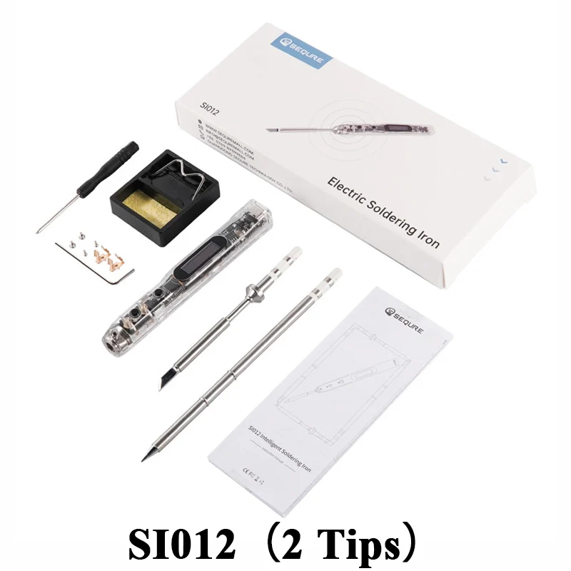 

SEQURE SI012 With 2 Tips Set BGA SMD LED Soldering Iron Adjustable Temp For T12/TS Tips Supports PD3.0/QC2.0/DC5525