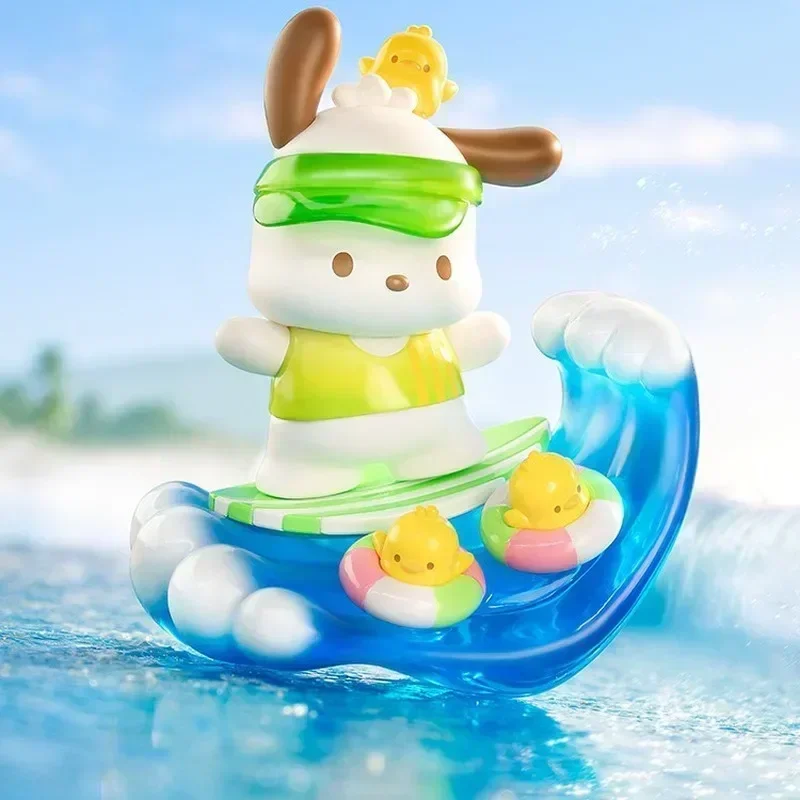 Sanurgente Pochacco-Figurine de la série Holiday Beach, boîte ennemi, figurine d'action anime, jouet à collectionner, cadeau tendance, jouets Kawaii