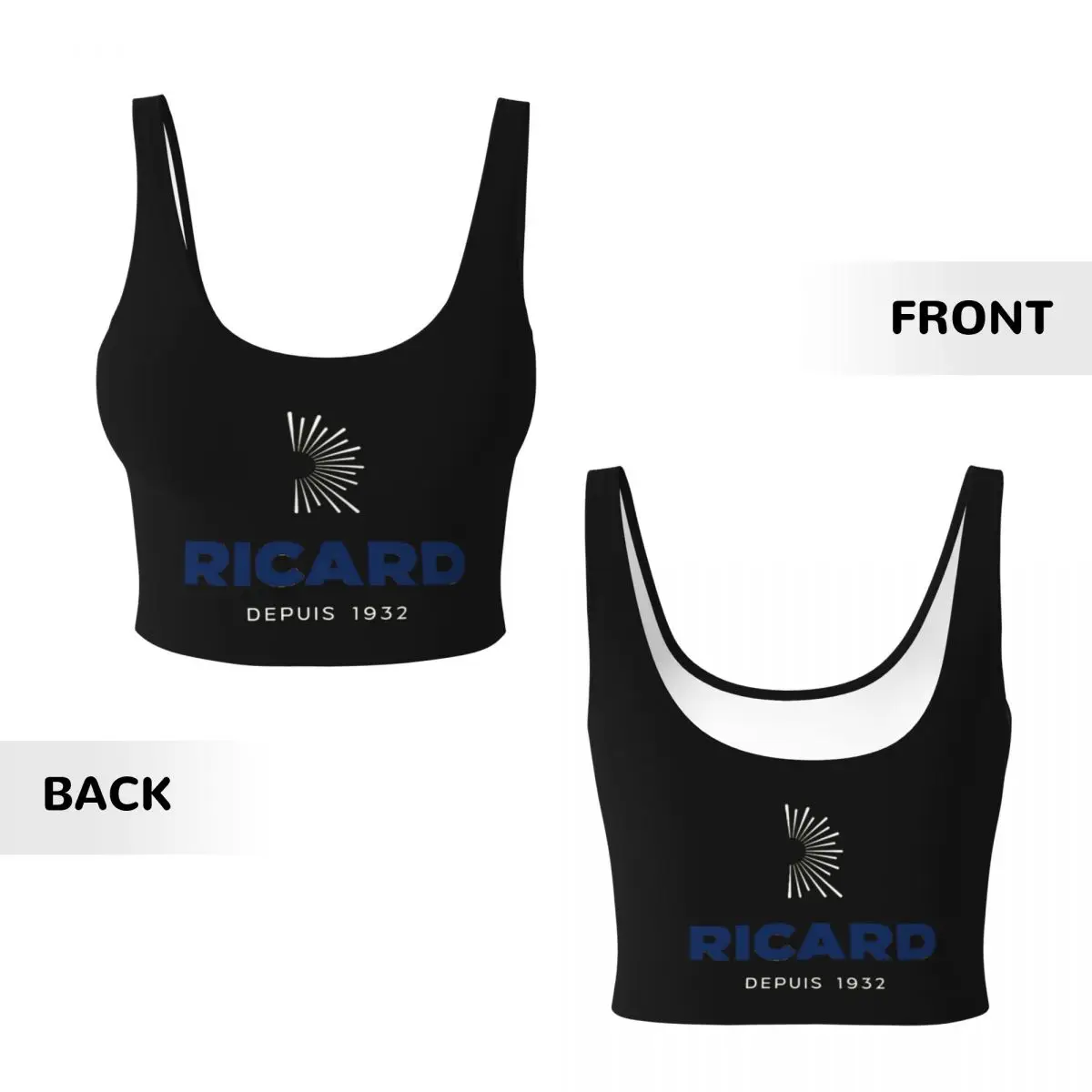 Custom Ricards Drink Workout Crop Tank Tops Women's Running Sports Bras