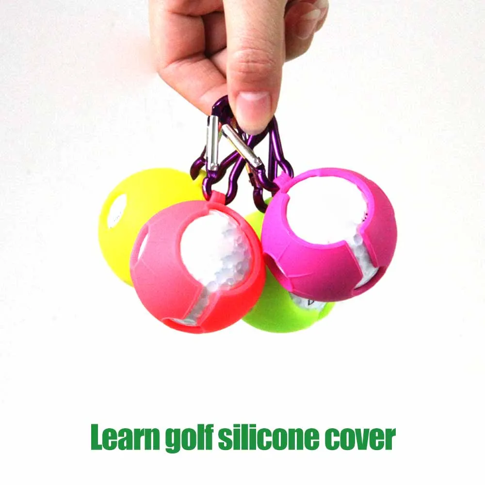 1Pcs Silicone Golf Ball Holder Single Ball Storage Protection Carrier with Aluminum Hook