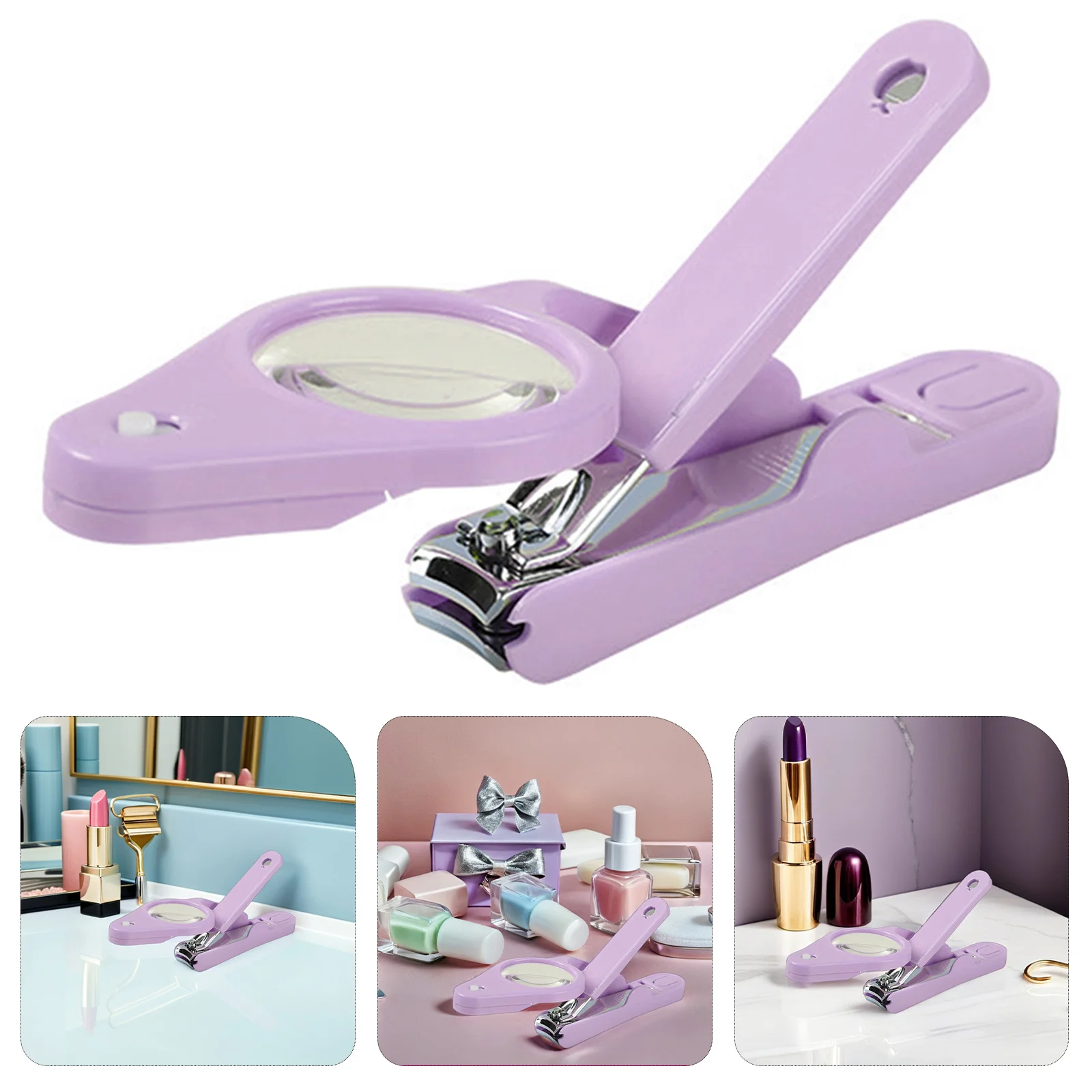 

Portable Fingernail Toenail Clipper Stainless Steel Rust Proof Durable Led Light Magnifier Adjustable Angle Non Slip Handle For