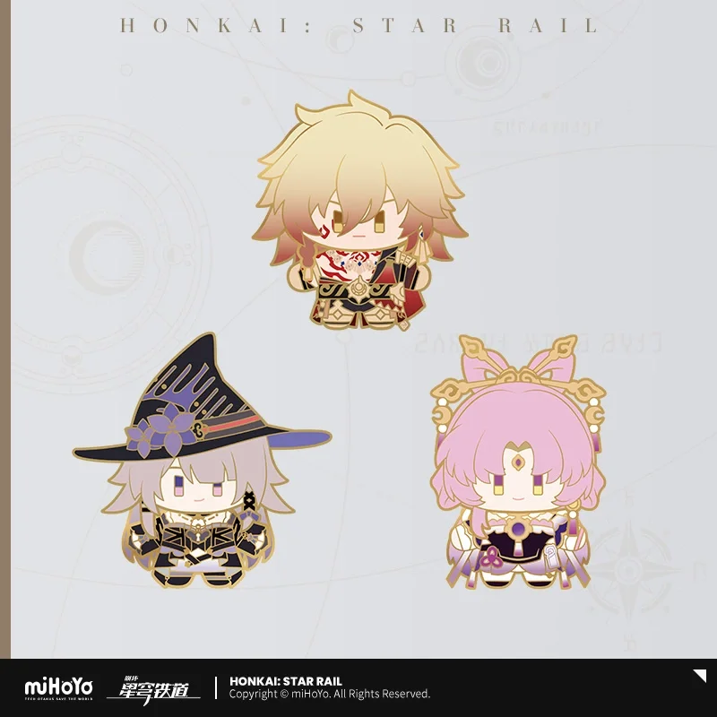 

Sunsyea Honkai Star Rail Official Merch miHoYo Original Q Version Cover Metal Badge Aventurine Dr. Ratio Kafka Acheron