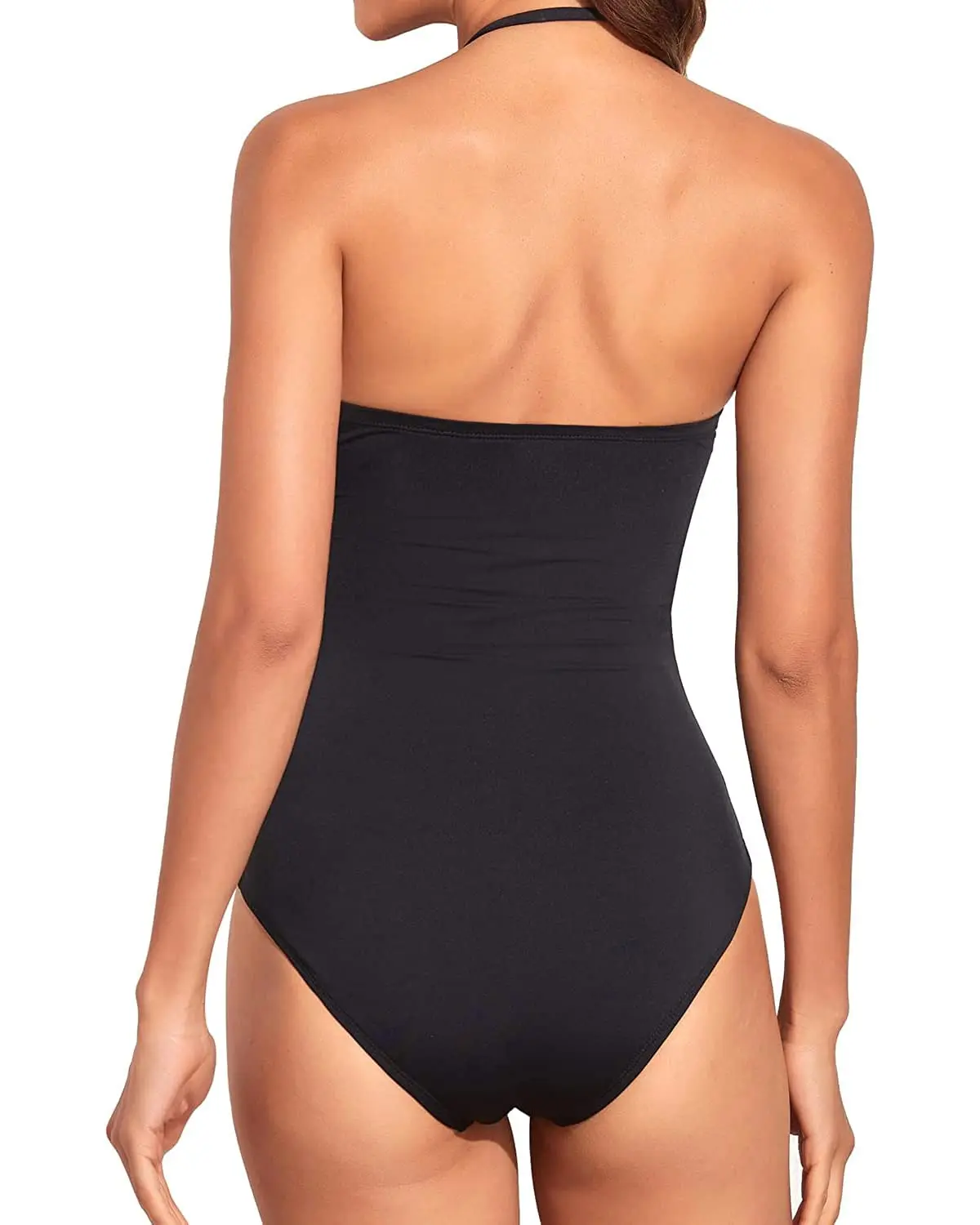 CPUTAN 2023 Sexy 3D Flower Black One Piece Swimsuit Swimwear Women Ruched Tummy Control Monokini Summer Beachwear Bathing Suit