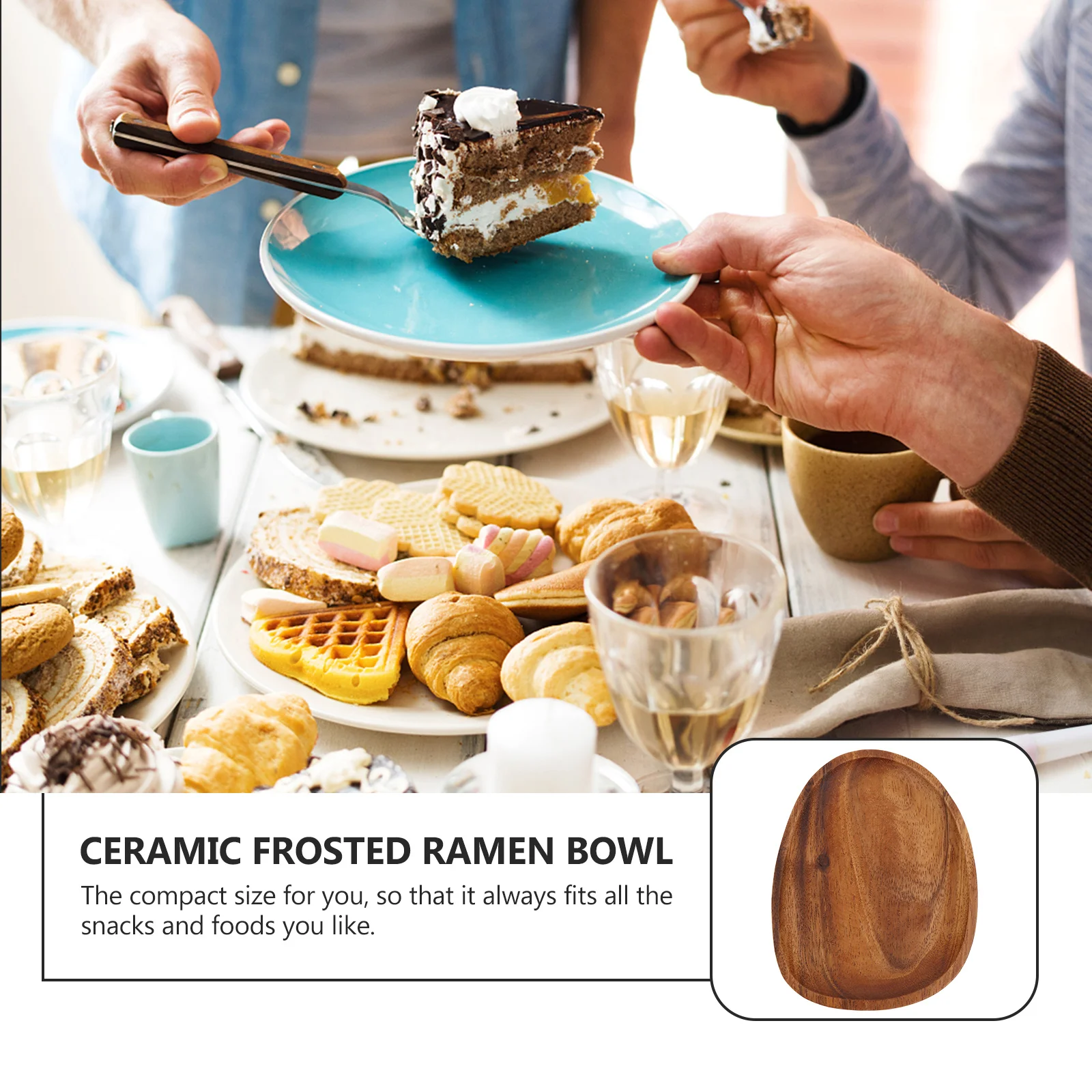 

1pc Wooden Snack Plate Brown Creative Irregular Serving Dish For Desserts Refreshments Food Container Kitchen Barware