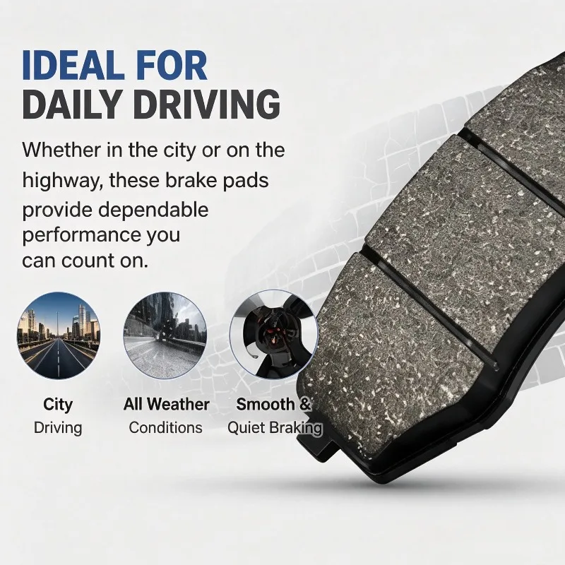 Compatible with HYUNDAI Sonata 10 iX, 20 i45, KIA K5, and Mingtu 1.8L (2014–2017) Front Brake Pads 581012SA00 D1447