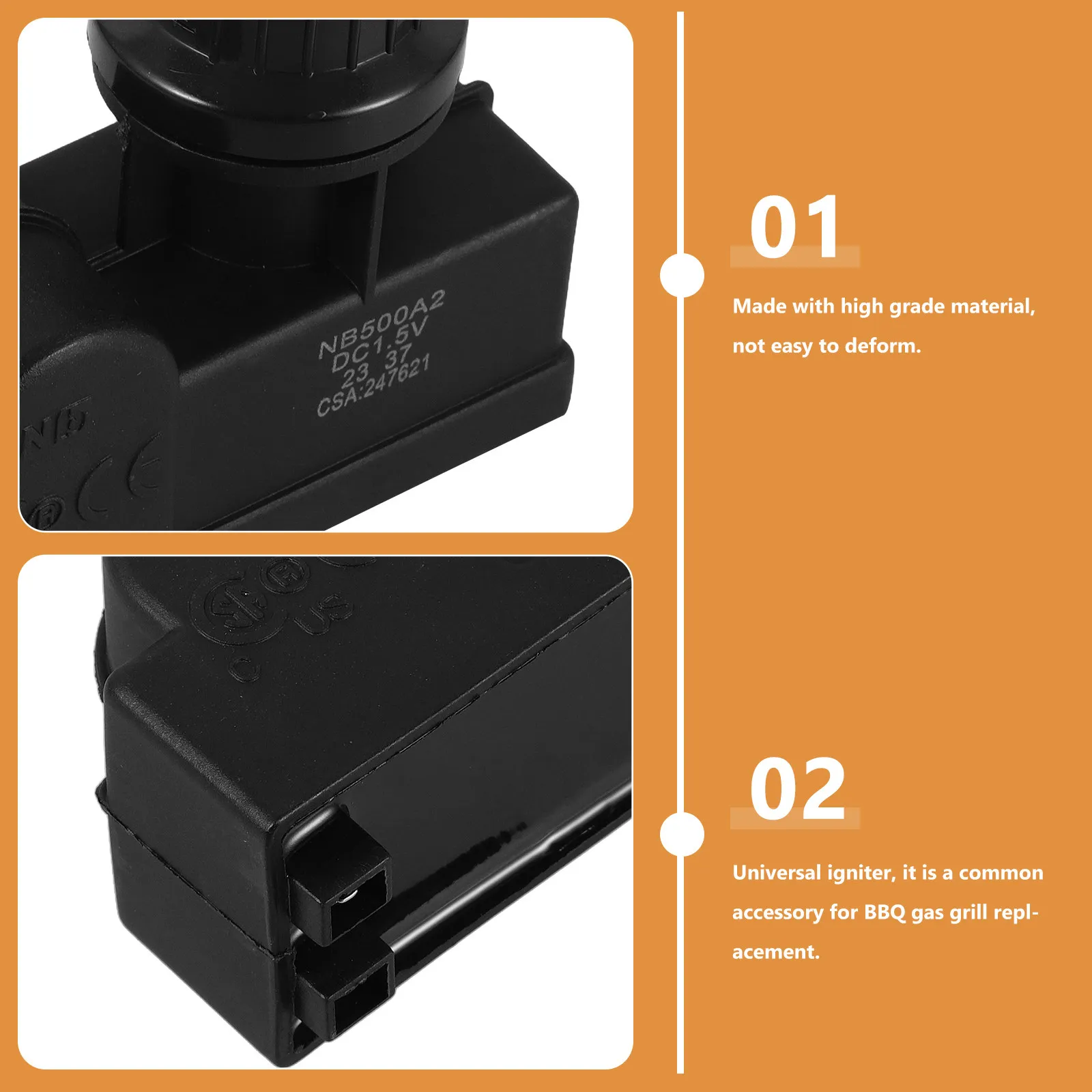 

Barbecue Grill Supply 2 Outlet Electric Ignition Button with Stable Pulse Easy Grill Igniter