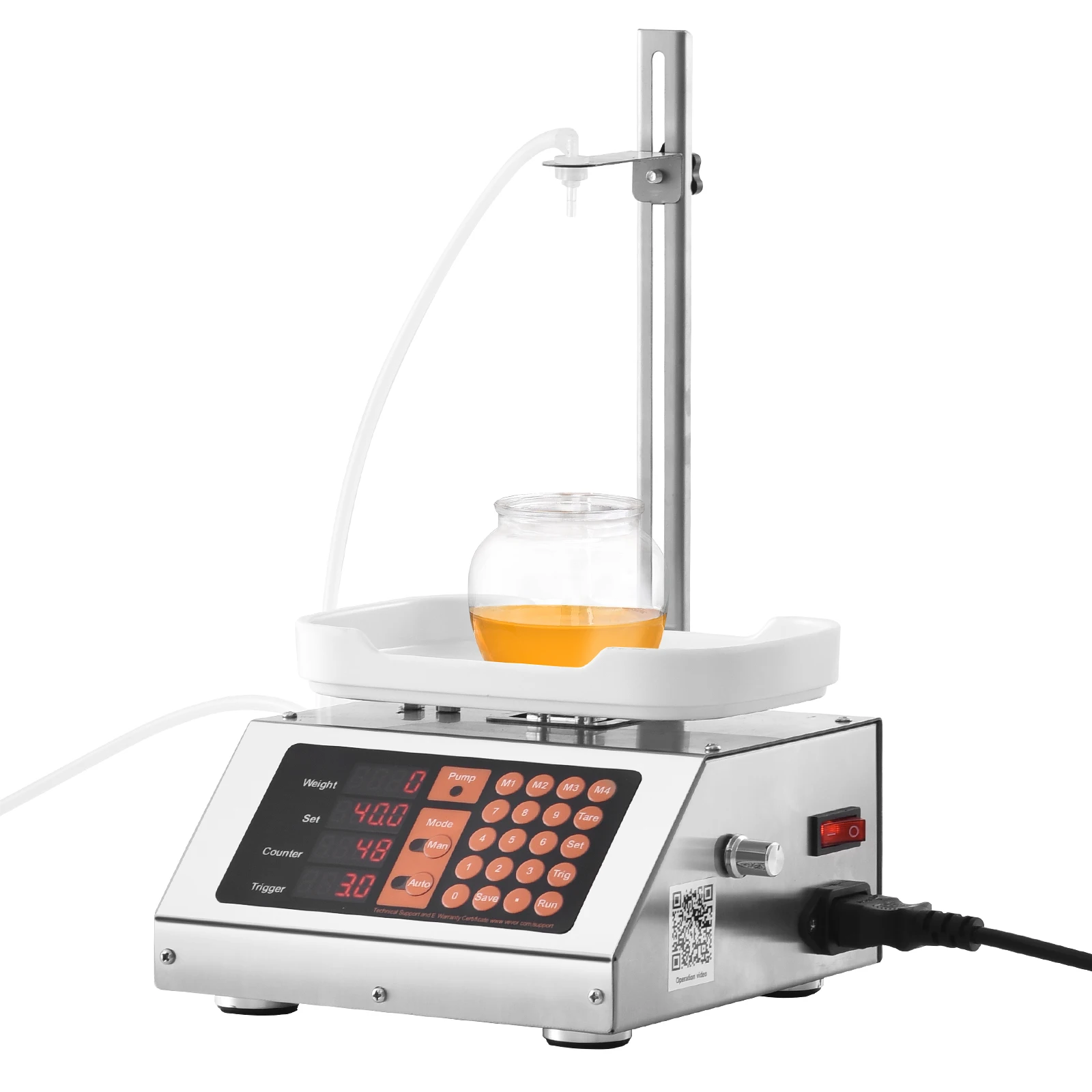 

SucceBuy 5-50g/5-300g Liquid Filling Machine Automatic Bottle Filler with Peristaltic Pump Digital Control for Milk Water Wine