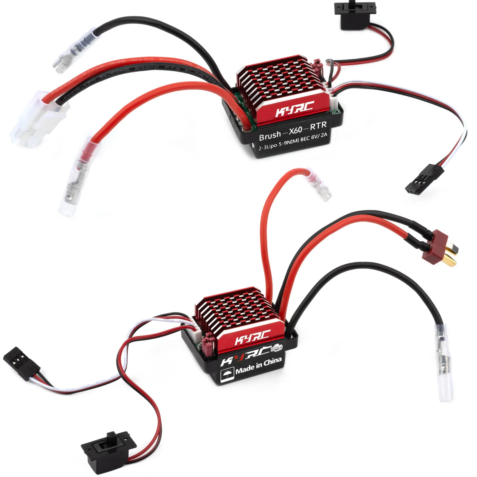 RCXAZ RC ESC 320A 480A 60A ESC contrôleur de vitesse électronique brossé pour 1/10 RC voiture bateau sur chenilles SCX10 TRX4 TRX6 CC01 D90