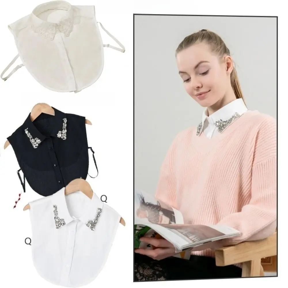 

Neckwear Ties Shirt Fake Collar Top Neckwear Clothing Accessory Detachable Collar Cotton Lapel Fake Collar Sweater Accessory