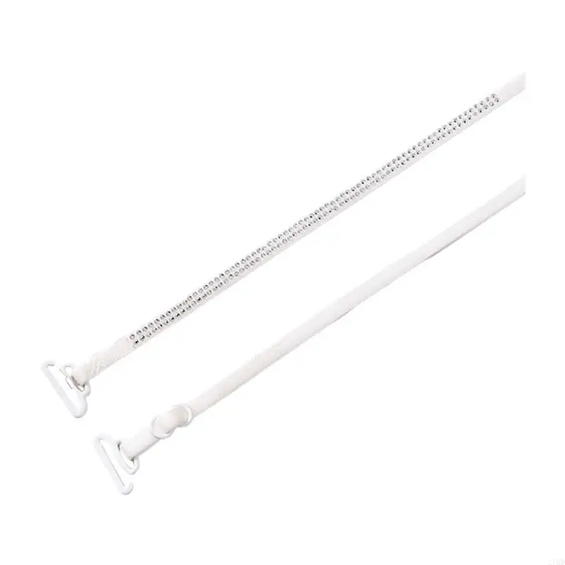 2PCS Rhinestones Decorated Bra Straps Invisible Support For Backless Dresses