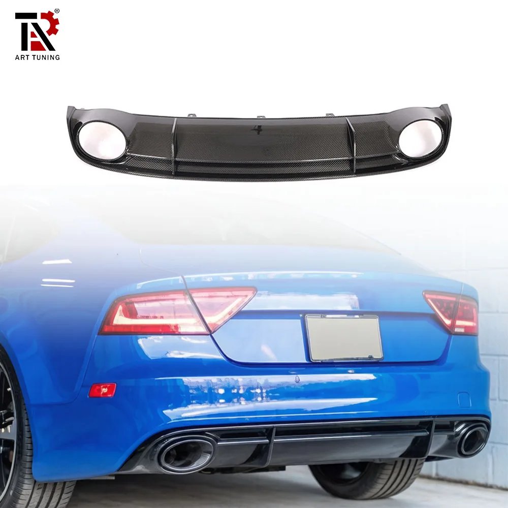 

For Audi RS7 C7 4G Sportback 4 Door 2014-2017 High Quality Dry Carbon Fiber Rear Diffuser Also Fit For A7 S7 C7 4G 2014-2017