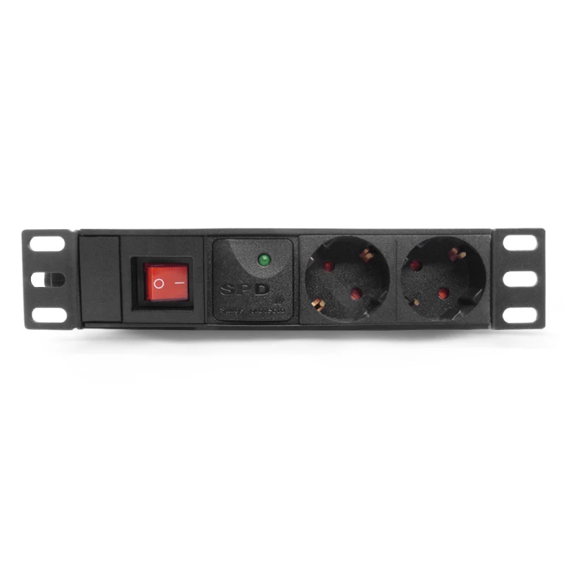 2/12 Unit PDU Network Cabinet Rack Power Strip Distribution 16A 250V European Standard Socket Outlet with Switch SPD 2M wire