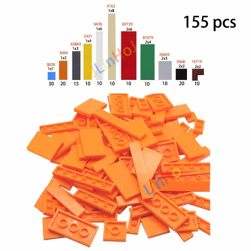 155PCS DIY155PCS2431 3068 model smooth thin building block toy accessories bulk puzzle children's toys