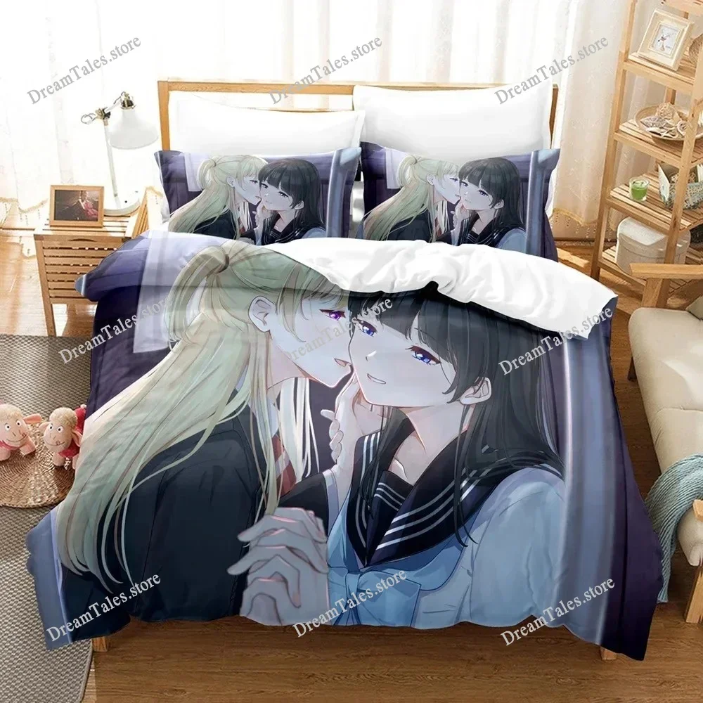 

Комплект постельного белья из полиэстера с мультяшным принтом Akebi's Sailor Uniform: пододеяльник, наволочки для мальчиков и девочек, размеры King, Queen, Twin