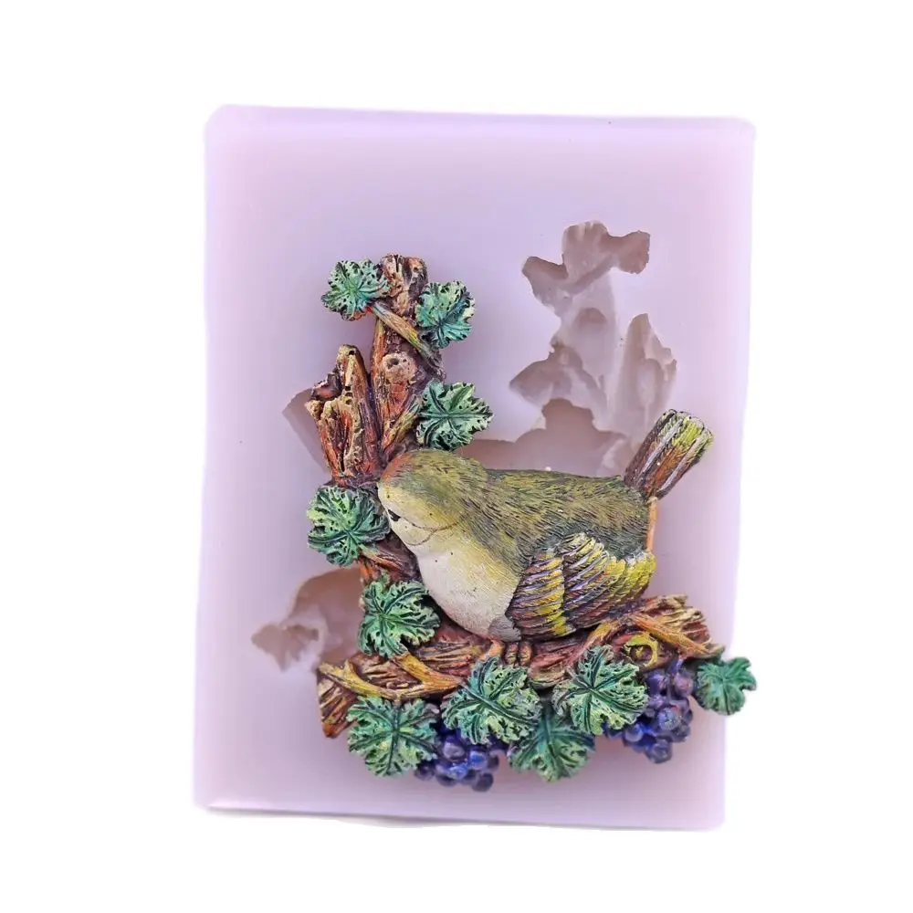 

Birds&Grape Vines Silicone Fondant Mould DIY Countryside Sugarcraft Icing Chocolate Candy Cake Decor Baking Mold Clay Resin