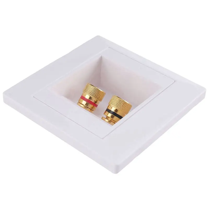 

Feb.2X Wall Socket Connection Port With 2 Jack Speaker White