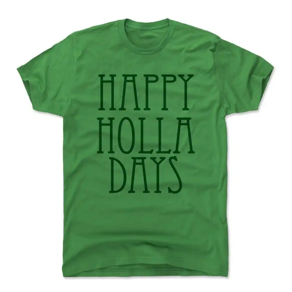 Funny Holiday Christmas Men's Cotton T Shirt Xmas Seasonal Happy Holla Days