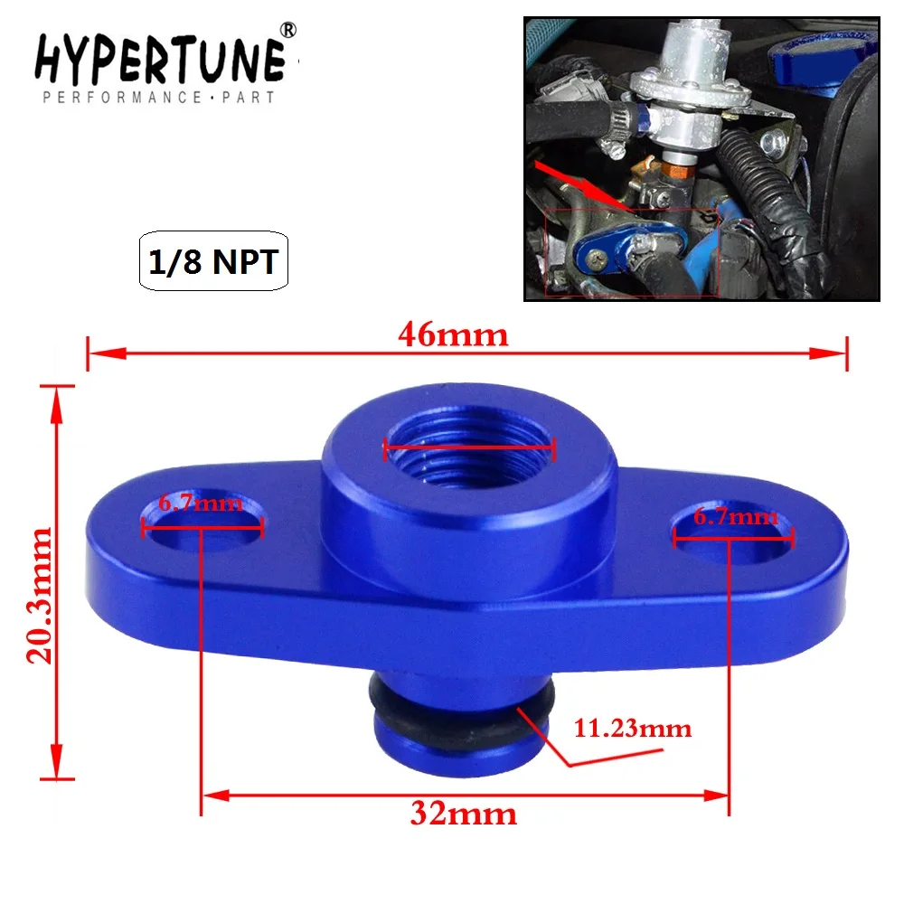 Hypertune - High Quality 1/8 NPT Fuel Rail Pressure Regulator Adapter Blue for NISSAN TOYOTA SUBARU