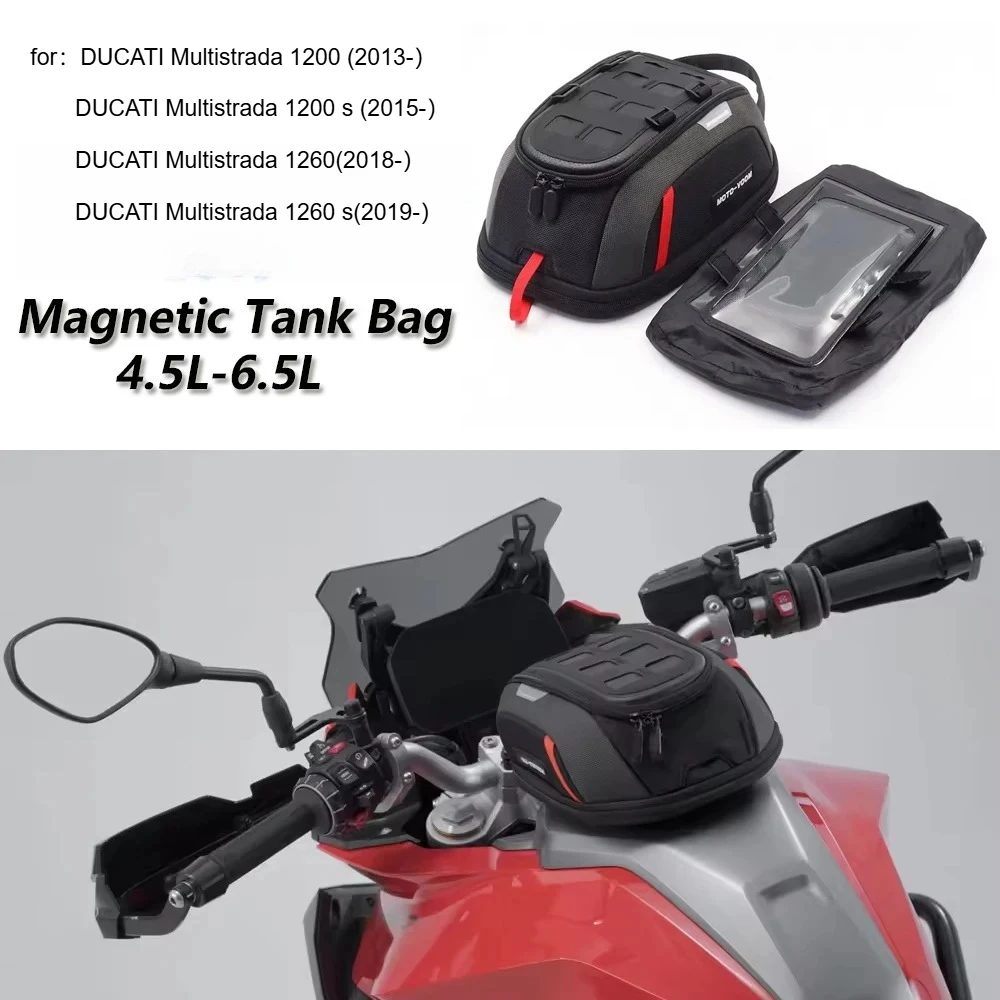 

For DUCATI Multistrada 1200 1260 2019- Motorcycle Fuel Tank Bag Quick Release Tank Bag Luggage Storage Navigation Bag