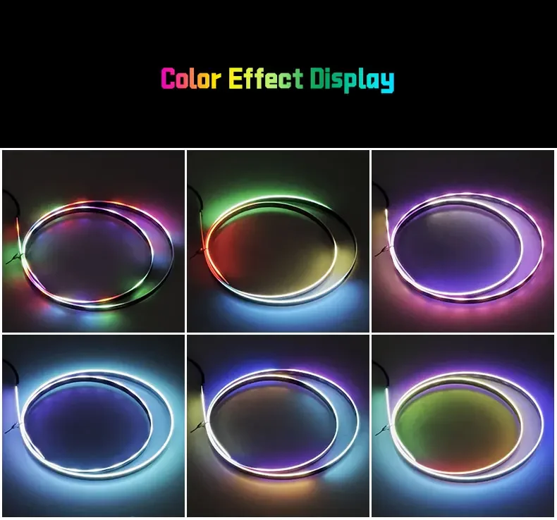Auto-LED-Ambientelicht USB 64 Farben Acrylstreifen 110cm Vollfarben RGB Auto-Innenbeleuchtung Versteckte App-Fernbedienung Atmosphärenlampe – Detail 9