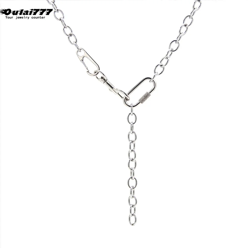 Hip Hop Chain Necklace Mens Stainless Steel Long Big Necklace Hip Hop Rock Gifts for Mlae Accessories Chain Jewelry on The Neck