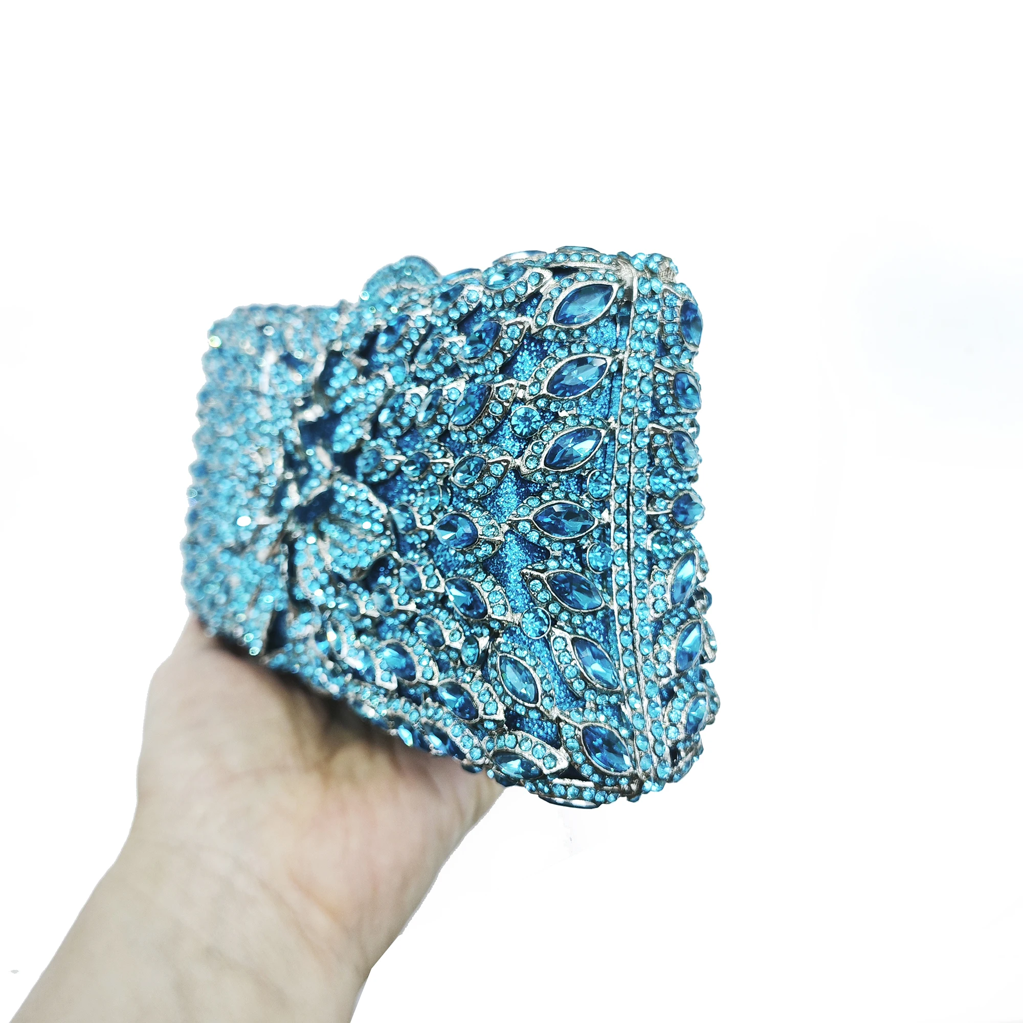 Big Stone Black Crystal Evening Bag Diamond Women Wedding Clutches Gems Party Clutch Purse Metallci Minaudiere Rhinestone Purses - view 3