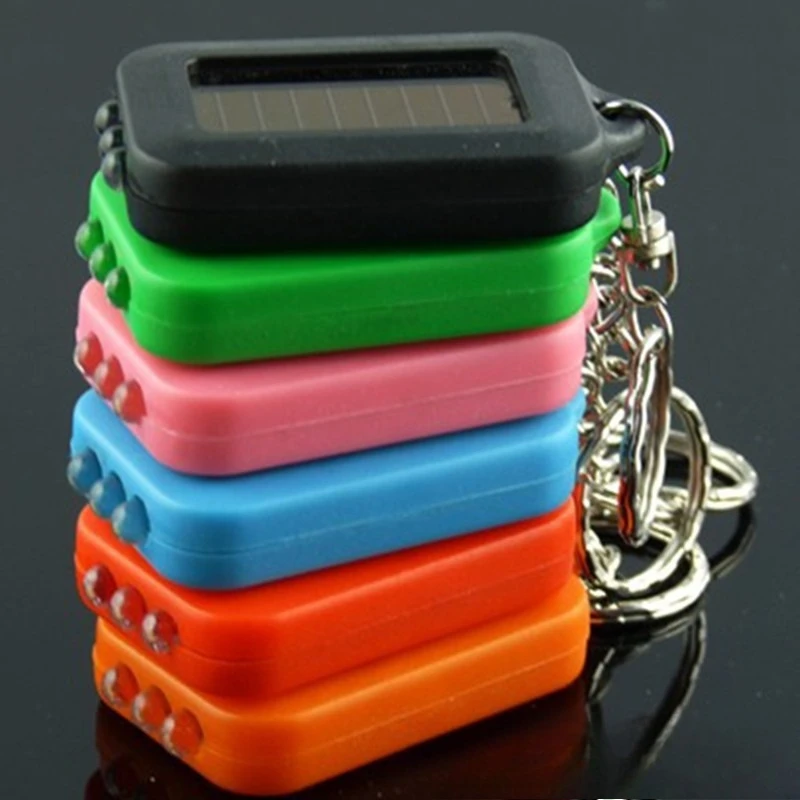 Portable Solar Charging LED Flashlight Mini Strong Light Keychain Torch for Household Daily Outdoor Emergency Lighting