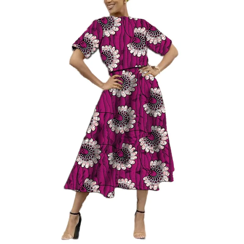 

Original Design African Print Women's Clothing Tailored Mini Tops With Long Skirts Casual Suit Africa National Costume
